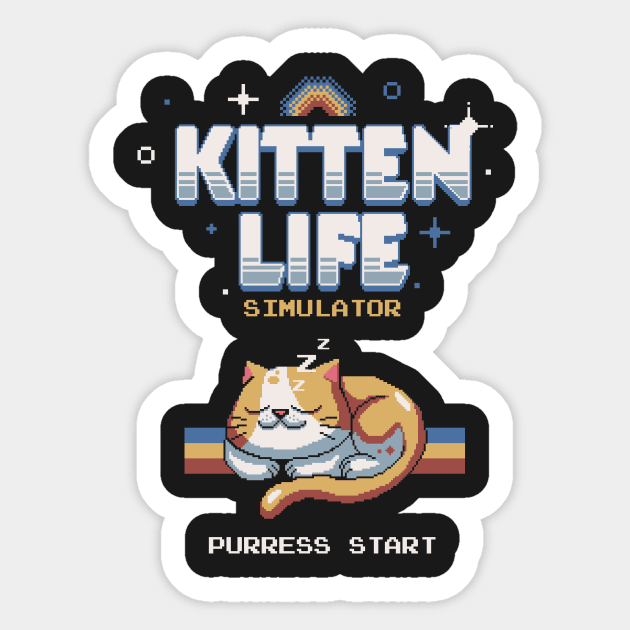 Kitten life simulator Sticker by GrilledBacon